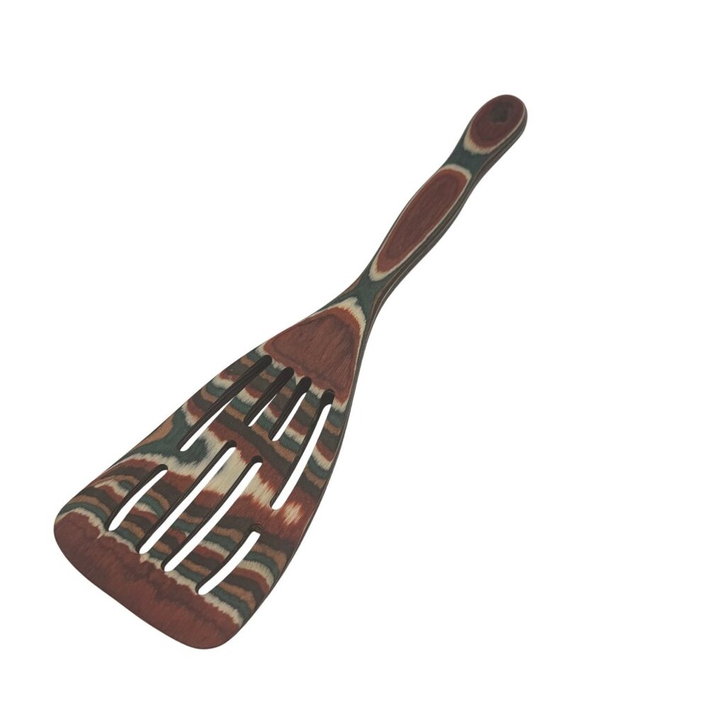 Pakka Wood Multicolor Slotted Spatula 12.5 Inches Cooking Utensil Kitchen Tool